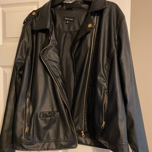 Black faux leather jacket